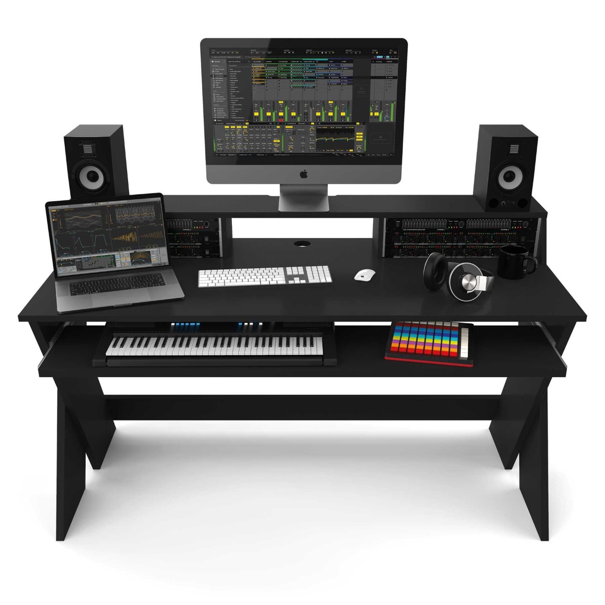 Glorious Sound Desk Pro Black Furniture For Djs Producers And Vinyl Lovers