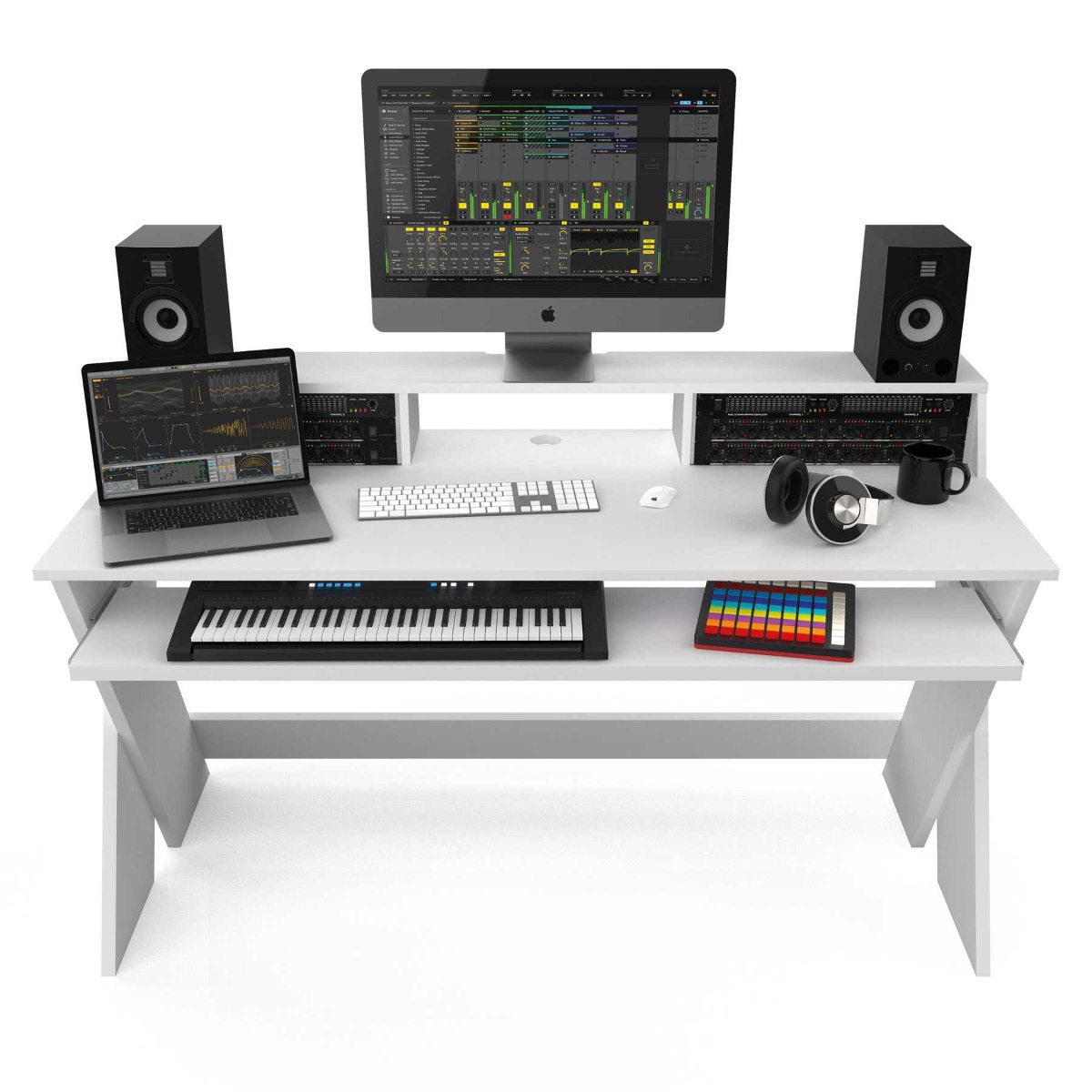 Glorious Sound Desk Pro White / Furniture for DJs, Producers and Vinyl  Lovers