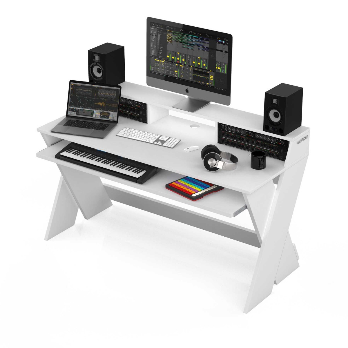 Glorious Sound Desk Pro White Furniture For Djs Producers And